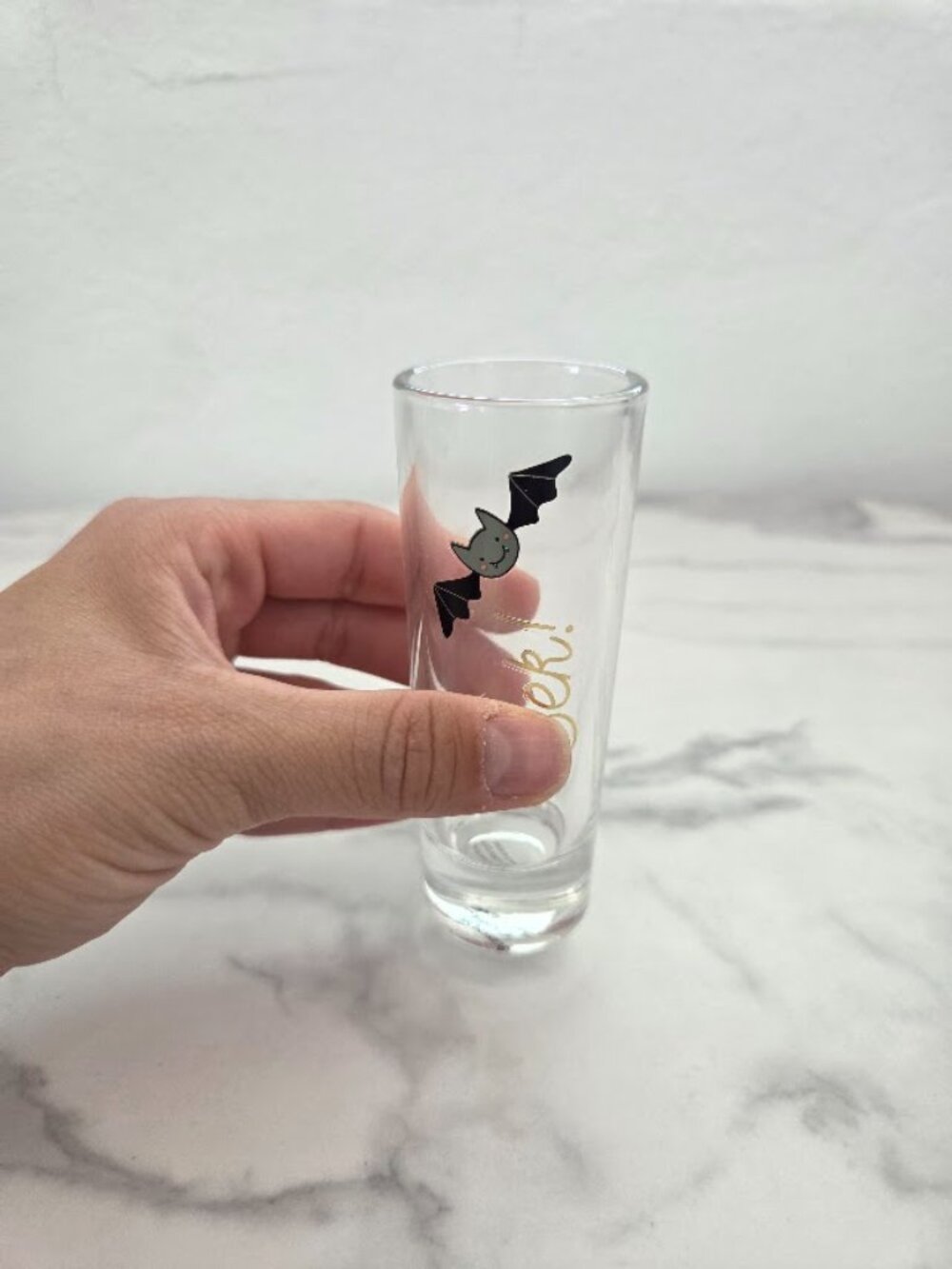 Halloween Spooky Shot Glasses Set of 4 Black Cat Ghost Skull Barware - Picture 4 of 16